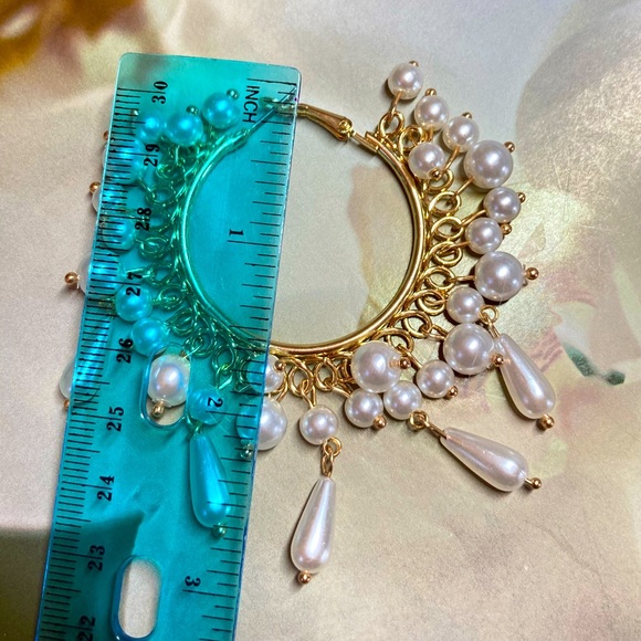 🌟 Fashion Big Faux Pearl Hoop - Picture 3 of 3